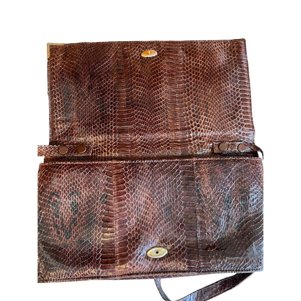 Vintage 60s Lizard Rectangular Convertible Shoulder Bag - Picture 4 of 11